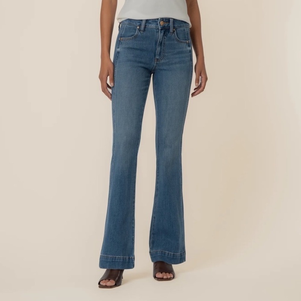 Kut From The Kloth Natalie 5 Pocket Mid Rise Flare Jeans Indigo 6‎ New With Tags